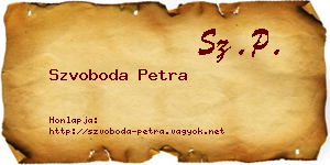 Szvoboda Petra névjegykártya